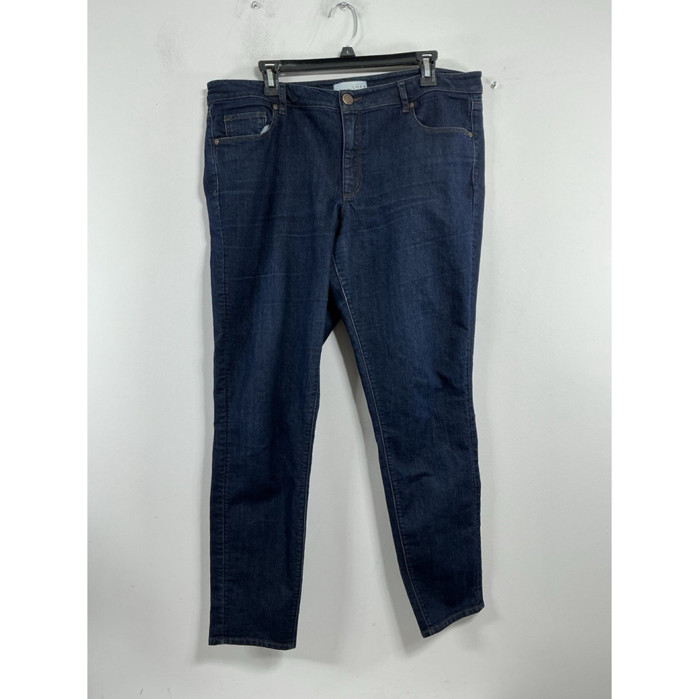 Womans Excellent Condition Loft Curvy Skinny Straight Blue Jeans 32/14